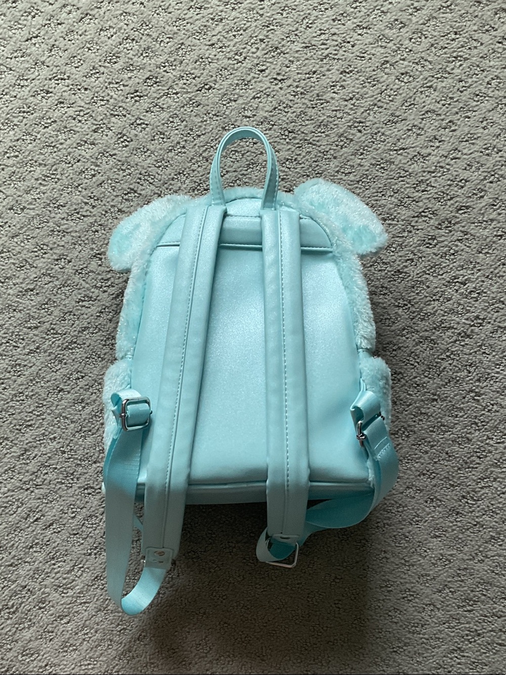 Loungefly Mint Plush Bear-Ear Kids Mini Backpack with Bow - Picture 3 of 8